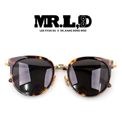 [MR.L,D]미스터리디 선글라스 M6404_AMBER 국내디자이너브랜드 메탈선글라스 호피 선글라스줄 증정